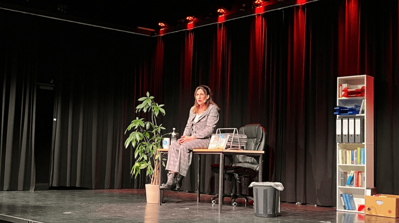 Greek gods standing on clouds with lightning and ancient temples in background